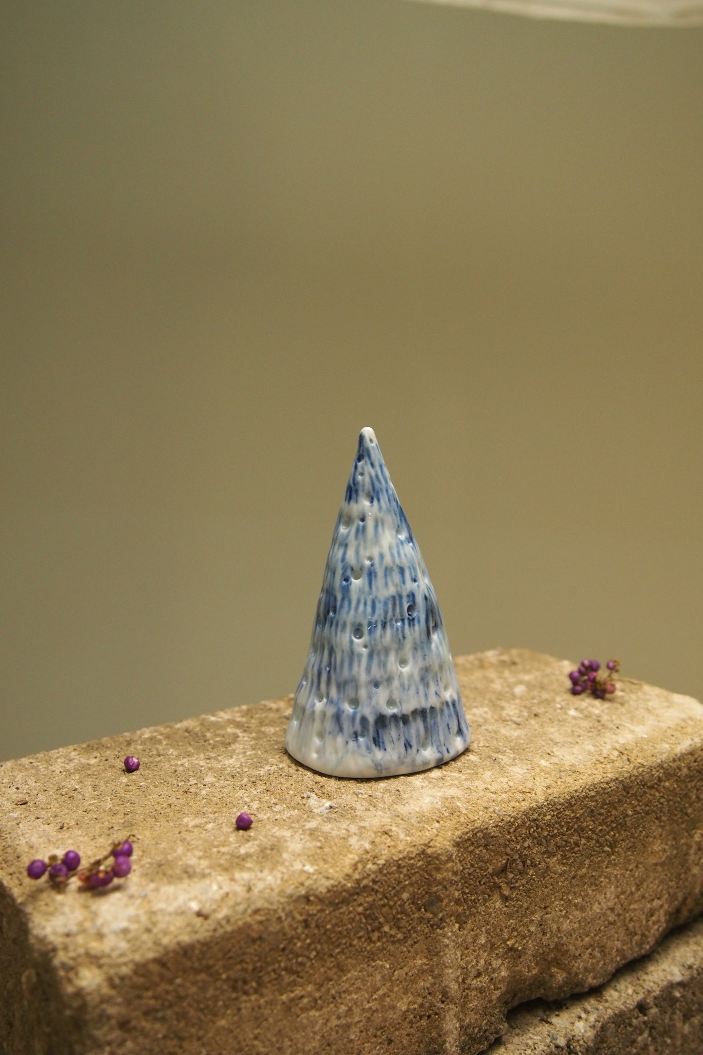 Baby Blues: Hand carved porcelain Christmas tree