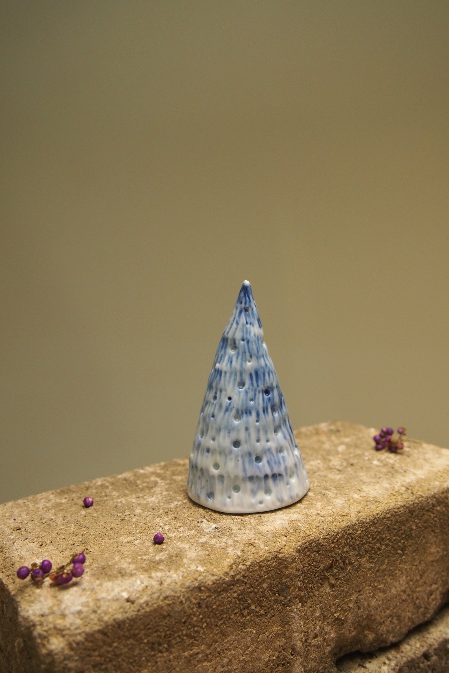Baby Blues: Hand carved porcelain Christmas tree