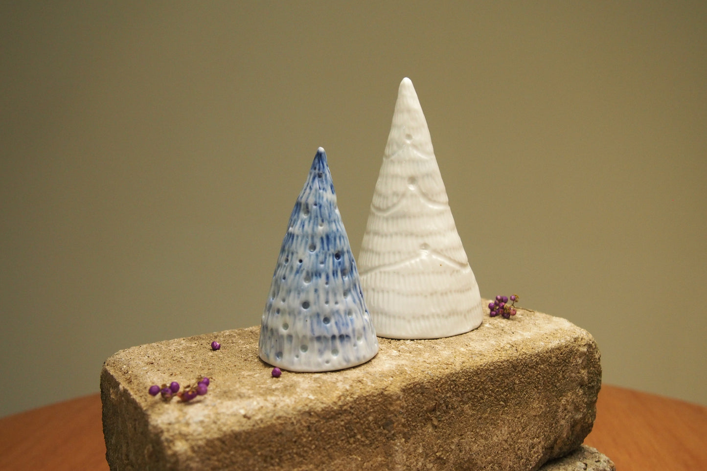 Baby Blues: Hand carved porcelain Christmas tree