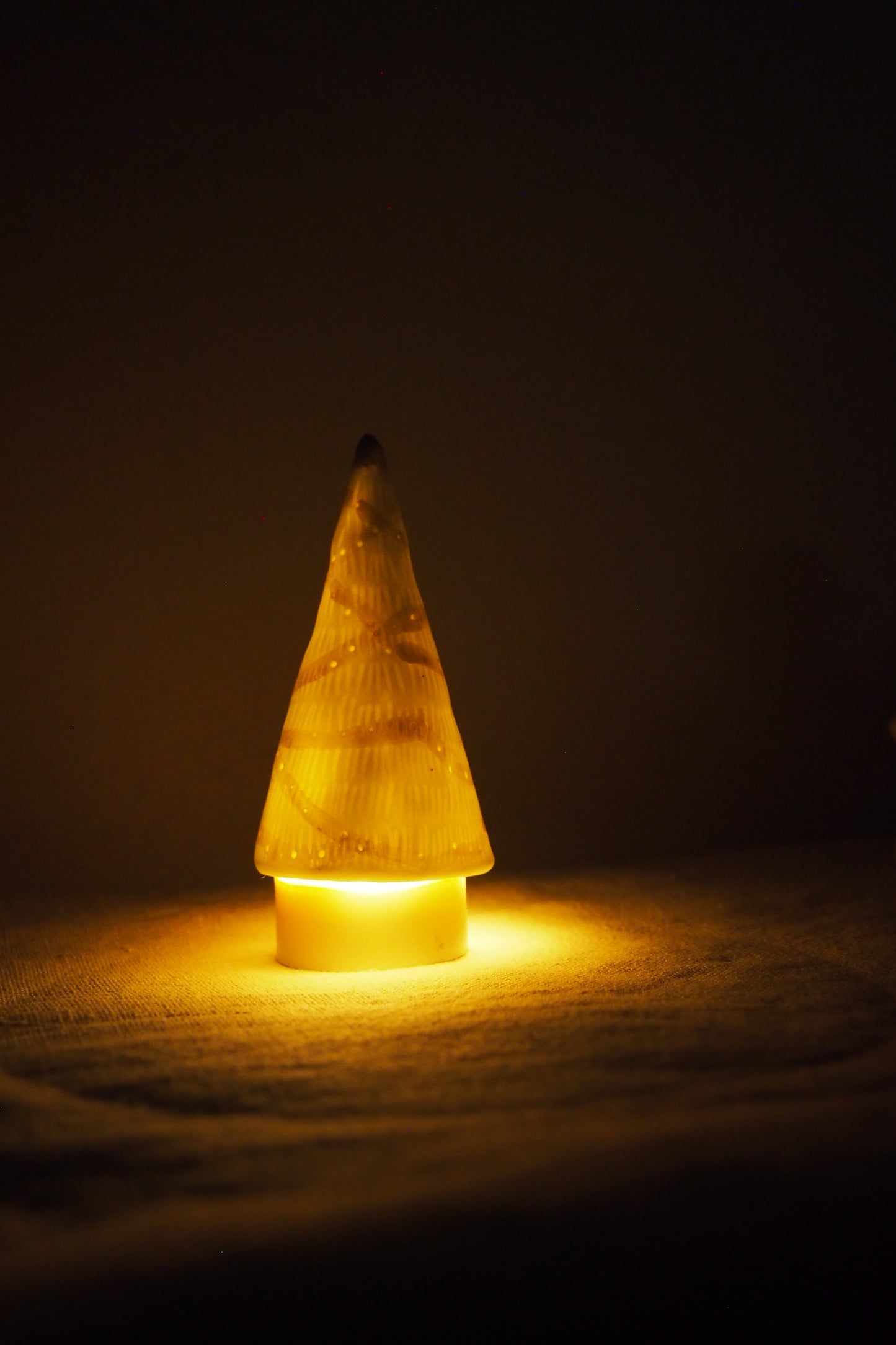 Baby Charm: Hand carved porcelain Christmas tree